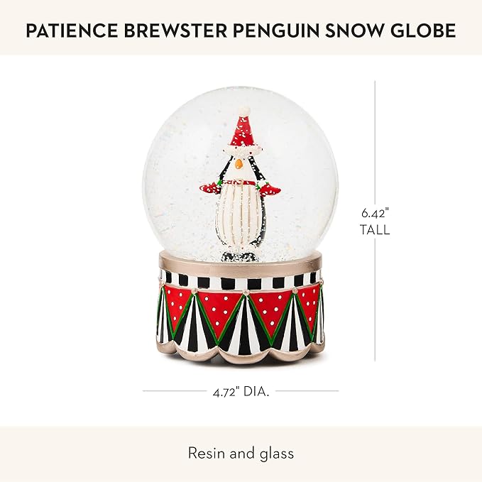 MACKENZIE-CHILDS Patience Brewster Penguin Snow Globe, Christmas Penguin Decor