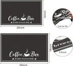 CooRug Absorbent Coffee Mat, Fashion Dish Drying Mat for Kitchen Counter Coffee Bar Accessories Espresso Machine Dish Rack 16" x 24" Black