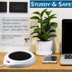 Home-X Mug Warmer, Desktop Heated Coffee & Tea - Candle & Wax Warmer (White)