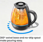 Chefman Electric Kettle with Tea Infuser, Compact 1L (4 Cups), 1500W, Removable Lid for Easy Cleaning, Boil-Dry Protection, Stainless Steel Filter, BPA Free, Auto Shut Off, Small Electric Tea Kettle