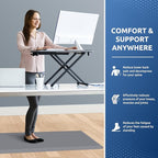 KitchenClouds Kitchen Mat Cushioned Anti Fatigue Rug 20"x39" Water Resistant, Non Slip, Standing and Comfort Desk/Floor Mats for House Sink Office (Grey,0.8inch)