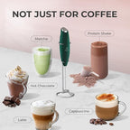 Zulay Kitchen Powerful Milk Frother Wand With 4 AA Duracell Batteries - Ultra Fast Handheld Drink Mixer - Electric Whisk Foam Maker for Coffee, Lattes, Cappuccino, Matcha & Creamer - Dark Green