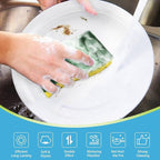 AIDEA Sponges Kitchen, Heavy Duty Scrub Sponge-24Count, Sponges for Dishes, Cellulose Dish Sponge, Scrubbing Power for Tough Messes, Cleaning Power for Non-Coated Cookware, Dishes, Pots, Pans