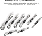 Magnetic Measuring Spoons Set with Leveler, Stackable Stainless Steel Tablespoons for Baking, Fits in Spice Jars