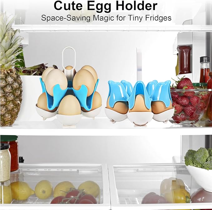 Asltw Dolphin Boiled Egg Holder – 3-in-1 Cooker, Server & Fridge Tray for Soft/Hard Eggs, BPA-Free, Cute Kitchen Gift for Kids & Families (Blue+White)