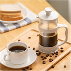 Transparent Glass French Press Pot Heat-resistant Coffee Teapot Filter Cup Hand Punch Cold Brew Pot Household Office Coffee Cups(800ml)