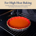 Patz&Patz All-in-One Fluted Tart Pan 9 Inch Removable Bottom Set with Patented Silicone Crust Shaper & Pie Weight | Nonstick Carbon Steel Quiche Baking Dish & Tart Molds for Baking - PFOA & PTFE-Free