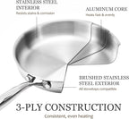 CAROTE 21pcs Tri-Ply Stainless Steel Cookware Set, Pots and Pans Set, Non Toxic Induction Kitchen Cooking Sets, Cookware Collection, Mirror Polish, Silver