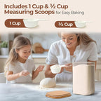 ComSaf 2Pcs Large Glass Storage Containers with Lids 4Qt, 1 Gallon Wide Mouth Flour Sugar Storage Containers, Large Capacity and Sealed for Rice, Cereal, Oat, Easy Clean and Scoop, Pantry Organization