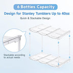 Stackable Water Bottle Organizer for Stanley 40 oz Tumbler, Water Bottle Holder for Cabinet, Pantry Kitchen Organizers and Storage for Stanley Cup Accessories, Tumbler Organizer and Wine Rack, 2Pack
