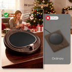 Coffee Mug Warmer - Large Candle Warmer Plate, 2-Temp Setting (131℉ & 113℉) & Fast Heating, Elegant Desk Warmer for Coffee/Tea/Milk/Candle, Ideal Office Home Gift (Wood Grain)