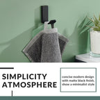 APLusee 2 Pack Bath Robe Hook, 304 Stainless Steel L Shape Coat Holder, Bathroom Home Accessories Matte Black