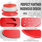 2 in 1, Aidacom Microwave Mat & Food Cover- Mat as Bowl Holder, Cover for Splatter Guard, Multi-use: Silicone Trivet, Pot Holders, Drying, Baking, Place Mat, Utensils Rest for Kitchen Counter, Red
