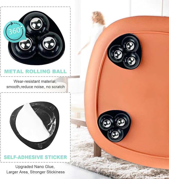 Appliance Casters - Furniture Sliders & Appliance Rollers for Kitchen, Coffee Machine, Blender, Oven - Helps Mom or Wife Easily Solve Countertop Sliding (Black, 8pcs)
