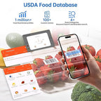 Smart Food Kitchen Scale with Nutritional Calculator, 30 Nutrients App for Tracking Calories, Fat, Carbs & Protein, Personal Goals and Daily Reports, On-Screen Nutrient Info, 22lb/10Kg