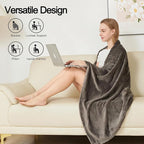 Travel Blanket Pillow, Premium 2 in 1 Flannel Airplane Blanket Compact for Travel,Office, Home,Travel Essentials Accessories for Plane and Car,Compact Office Blanket (Gray)