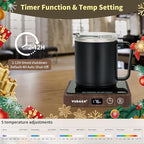 VOBAGA Coffee Mug Warmer &15oz Mug Set for Desk, Smart Coffee Cup Warmer for Office Home with 5 Temp Settings, Coffee Warmer with 2-12H Auto Shut Off, for Candles Coffee Cocoa Milk, Coffee Accessories