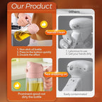 YARRAMATE 16oz/470ml Glass Olive Oil Sprayer for Cooking with Stickers, 2 in 1 Oil Dispenser for Kitchen Gadgets, Food Grade Premium Spray Bottle for Salad, Frying, BBQ (PeachPink)
