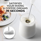 Zulay Kitchen Powerful Milk Frother Wand - Ultra Fast Handheld Drink Mixer - Electric Whisk Foam Maker for Coffee, Lattes, Cappuccino, Frappe, Matcha & Coffee Creamer - Milk Boss White with Hearts