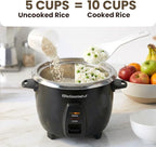 Elite Gourmet ERC2001BX 10-Cup Electric Rice Cooker with 304 Surgical Grade Stainless Steel Inner Pot, Makes Soups, Stews, Porridges, Grains and Cereals