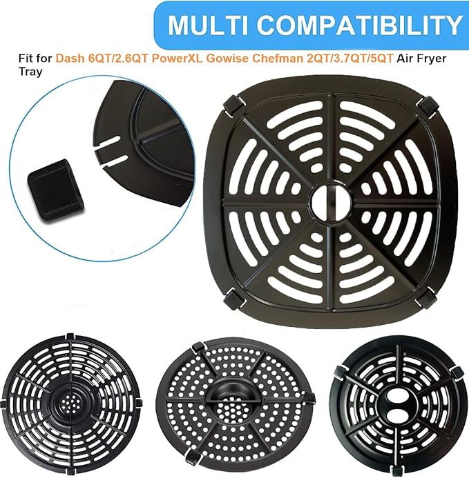 Air Fryer Rubber Tabs for Dash 6QT 2.6QT Air Fryers, Upgraded Air Fryer Silicone Rubber Bumpers Pieces Stoppers Tips side Parts for 2QT 3.7QT 5QT PowerXL Gowise Chefman Air Fryer Tray