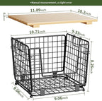 Wire Storage Basket for Kitchen Pantry: GGIU Stackable Kitchen Counter Organizers - Wire Organizing Bin for Produce Vegetable Potato and Onion Black