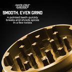 Santa Cruz Shredder Metal Herb Grinder Knurled Top for Stronger Grip 3-Piece Large 2.7" (Rasta)