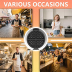 Belgian Waffle Maker, 110V Industrial Waffle Maker w/Non-Stick Coating and Adjustable Temperature (122-572°F), 1200W Rotary Commercial Waffle Machine w/Timer, Restaurants and Food Trucks