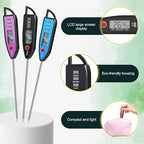 Copkim 10 Set Waterproof Food Thermometer for Water, Liquid, Candle and Cooking Digital Meat Thermometer with Long Probe Instant Read for Kitchen BBQ Grill Candy (Black)