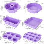 Silicone Baking Tray Silicone Mold Sets Muffin Cup Toast Baking Pan Diy Cake Mold Bakeware Cake Decoration Accessories 6Pcs Set Gray