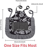 Vintage Floral Apron for Women with Functional Pockets Adjustable Neck Strap for Cooking Baking Mother's Gift