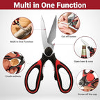 Kitchen Shears Set of 2, Heavy Duty Kitchen Scissors Seafood Scissors, Stainless Steel Sharp Food Cooking Scissors for Meat, Bones, Fish, Poultry, Vegetables, Chicken, Dishwasher Safe