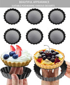 Tart Pans 4 Inch with Removable Bottom Fluted Pie Tart Pans, Round Non-Stick Pan Quiche Pan, for Baking Pizza Mousse Cakes, Christmas Dessert