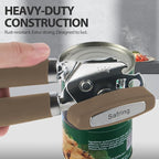 Safring Can Opener Manual, Heavy Duty Handheld Strong Can Opener with Soft Touch Handle, Sharp Blade Smooth Edge, Can Openers with Multifunctional Bottle Opener, Coffee