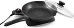 Elite Gourmet EG6207# Scratch Resistant 10.5-inch (2Qt) Fry Pan, Easy-Pour Spout Dishwasher Safe, Non-stick Electric Skillet with Vented Glass Lid, Adjustable Temperature, Black