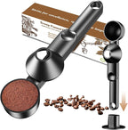 Coffee Scoop with Funnel for Ground Coffee, Protein Powder & Tea, for Reusable K Cup Refiller, 2TBSP Mess-Free, Funnel Design Prevents Spills (Black, 1-Pack)