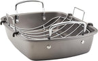 Circulon Total Bakeware Nonstick Roaster, Roasting Pan with Rack, 17-Inch x 13-Inch, Gray
