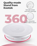 Kootek 71PCs Cake Decorating Kit, Baking Supplies Tools - Includes Cake Stand Turntable, 12 Icing Piping Tips Set, 2 Frosting Spatulas, 3 Scrapers, 50+2 Piping Bags, Coupler, Video Tutorial, Booklet