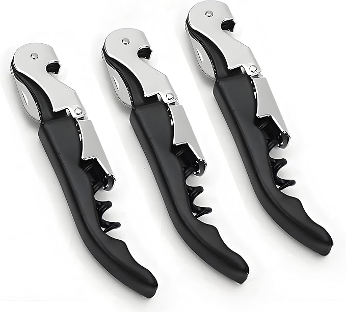 3 Sets Multi-function Wine Bottle Openers/Beer Bottle Openers, Professional Waiter Corkscrew Wine Openers(Black)