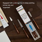 MEEDEN Artist Painting Knife Set: 6Pcs Unique-Shaped Stainless Steel Art Painting Knives with Wooden Handle - Art Supplies for Oil Acrylic Gesso Canvas Painting