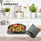 HOMWE Silicone Oven Mitts and Pot Holders for Kitchen & Baking - Set of 4 Heat-Resistant, Heavy-Duty Cooking Mittens w/Non-Slip, Textured Grip