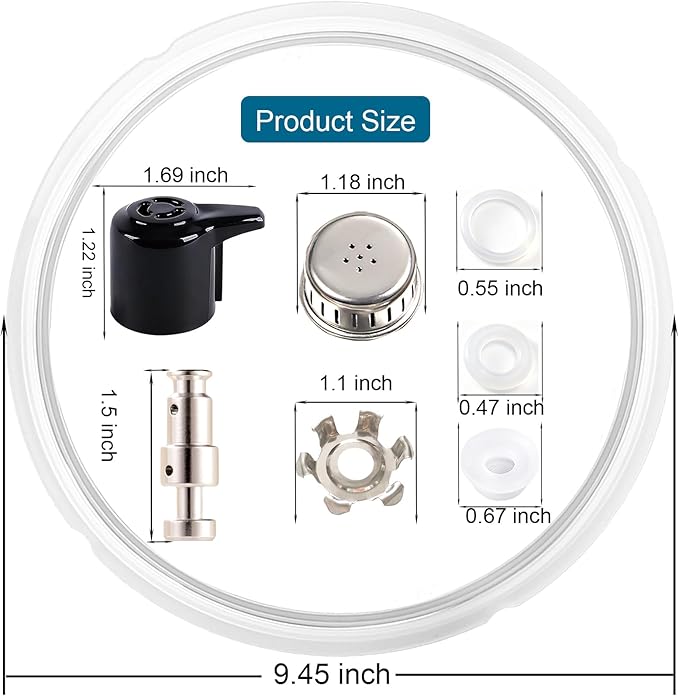 Replacement Parts for Instant Pot Duo/Duo Plus 5&6QT, 10Pcs Set with Steam Release Valve, Sealing Ring, Float Valve replacement for Instant Pot, lid replacement for Instantpot IP-DUO50 IP-DUO60