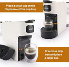 Mini Espresso Pod Machine Compatible with Nespresso Original Pods, 20 Bar Capsule Coffee Maker with 40 oz Removable Water Tank,Programmable Espresso Machine with Espresso and Lungo Modes