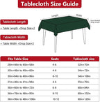Green Textured Fabric Rectangle Tablecloth, Faux Linen Water Resistant Rectangular Table Cloth, Washable for Dinig Party Holiday Decoration, 60 x 102 Inch