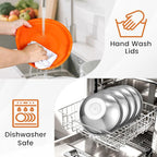 BEWOS Mixing Bowls with Lids Set - 5 Pcs Stainless Steel Mixing Bowls With 3 Grater Attachments, Size 4.5, 4, 3.5, 2.1, 1.5QT Metal Bowls for Baking and Serving (Colored)