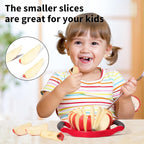 Newness 5.12 Inch Extra Large Apple Slicer, 16-Slices Heavy Duty Apple Cutter, Durable Apple Corer, Stainless Steel Apple Slicer and Corer - for Apple, Potato, Onion and More, Red
