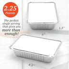 110 Pack - 2.25LB Aluminum Pans with Cardboard Lids - To go Foil Containers with Lids - Disposable Food Containers - Foil Take Out - Meal Prep Trays Foil Tins Freezer Meals Comercial
