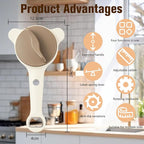 4 in 1 Multi-Purpose Jar Opener,Magnetic Stainless Steel Can Opener with Ergonomic Handle,Multi Size Lid Tool for Jars Cans Wine Bottles, Home Kitchen Helper(Beige)