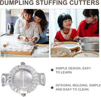 FUOYLOO Dumpling Maker Set Stainless Steel Dumpling Seal Tools with Stuffing Spoon and Cutter 5pcs Kitchen Gadget Set for Home Cooking
