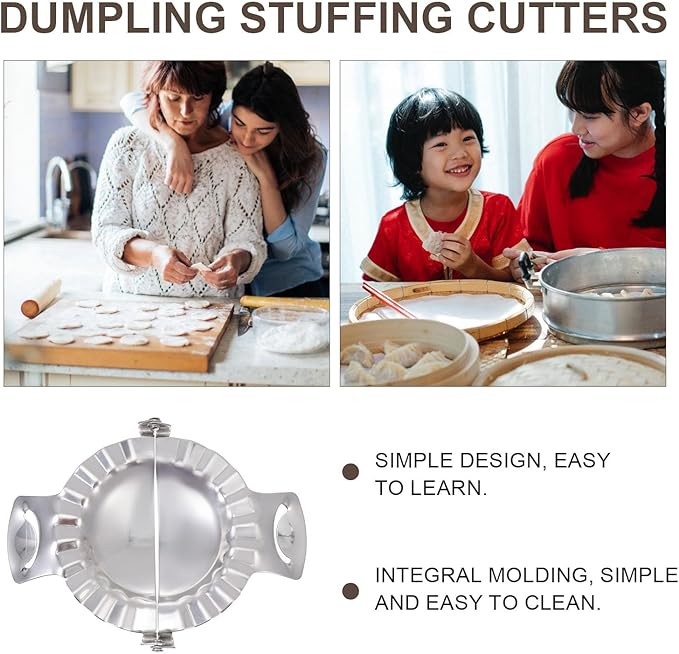 Dumpling Tool Set Stainless Steel 5pcs Dumpling Mold Cutter and Stuffing Spoon Kit for Kitchen Utensils Food-grade Cooking Gadget